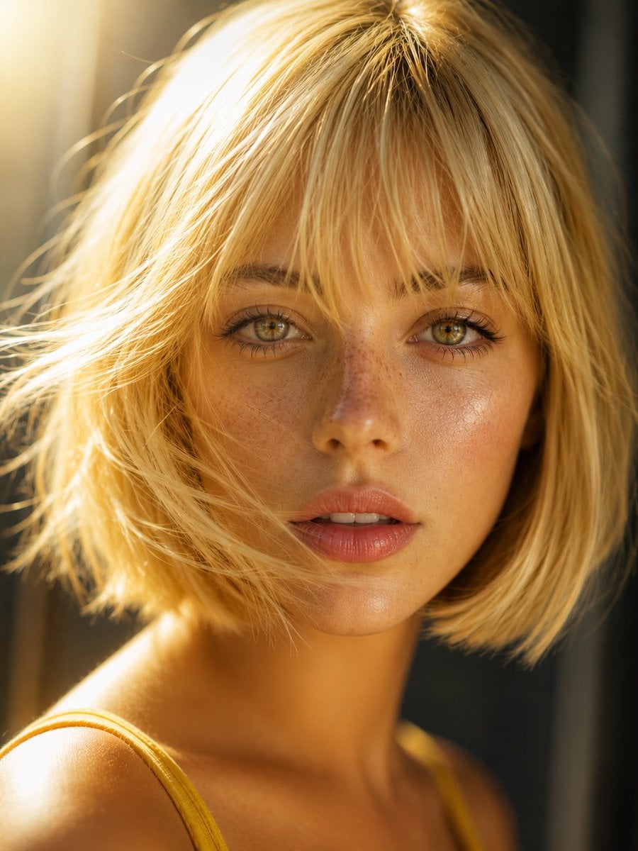 Ultra-realistic extreme close-up beauty portrait of an ex...